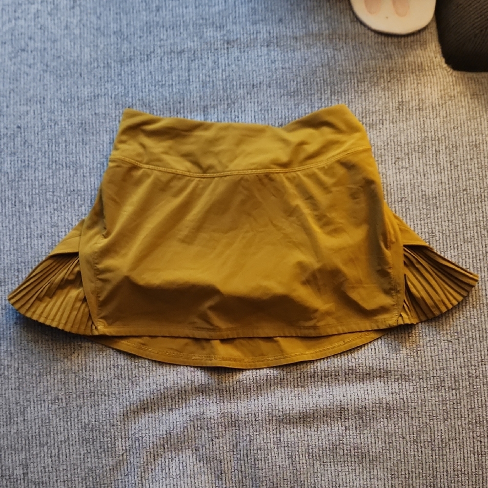 lululemon athletica Mustard Yellow Pleated Side Skort